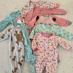 Baby girls 3-6mo pajamas bundle